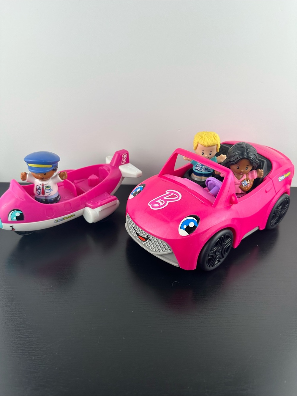 Fisher Price Little People Barbie Convertible Car and Airplane